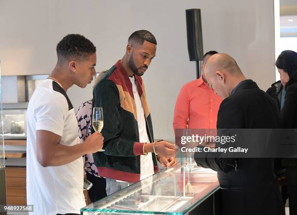 Greg Tarzan Davis and Kendall Kendall attend the Justin Turner Beverly Hills Event at David Yurman on April 19, 2018 in Beverly Hills, California.