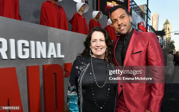 Ann Dowd and O.T. Fagbenle attend the premiere of Hulu's "The Handmaid's Tale" Season 2 at TCL Chinese Theatre on April 19, 2018 in Hollywood,...