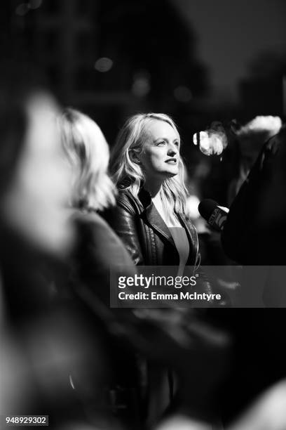 Elisabeth Moss attends the premiere of Hulu's "The Handmaid's Tale" Season 2 at TCL Chinese Theatre on April 19, 2018 in Hollywood, California.
