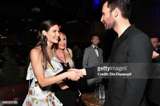 Phillipa Soo, Lady Monika Bacardi, and Andrea Iervolino attend the 2018 Tribeca Film Festival after-party for 'Blue Night' hosted by Nespresso at The...