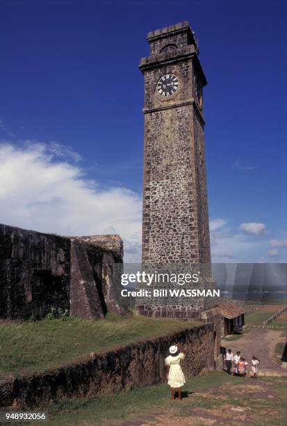 Tour de l'horloge du fort de Galle, en mars 1996, Sri Lanka.