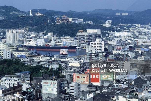 Vue de la ville de Keelung, en 1983, Taïwan.