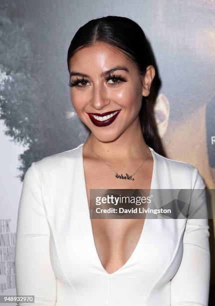 Influencer Jessica Vanessa attends the premiere of Codeblack Films' "Traffik" at ArcLight Hollywood on April 19, 2018 in Hollywood, California.
