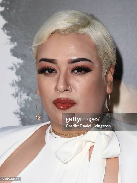 Songwriter Queen Pheena attends the premiere of Codeblack Films' "Traffik" at ArcLight Hollywood on April 19, 2018 in Hollywood, California.