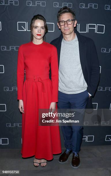 Actress Stacy Martin and director Michel Hazanavicius attend the premiere for "Godard Mon Amour" hosted by Cohen Media Group and The Cinema Society...