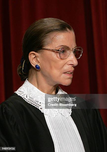 Supreme Court Chief Justice Ruth Bader Ginsburg poses for the official photograph at the Supreme Court in Washington D.C. On October 31, 2005.