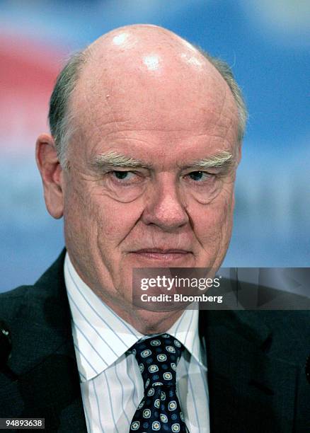 Secretary of Treasury John W. Snow waits to deliver his speech to the Detroit Economic Club Monday, October 31 in Detroit, Michigan on Monday,...