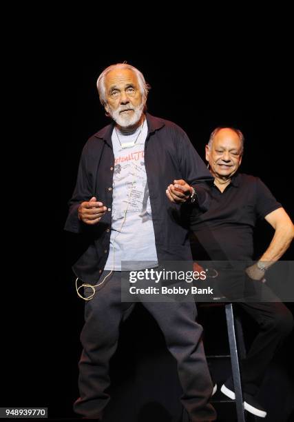 Tommy Chong and Cheech Marin perform as Cheech & Chong at Mayo Performing Arts Center on April 19, 2018 in Morristown, New Jersey.