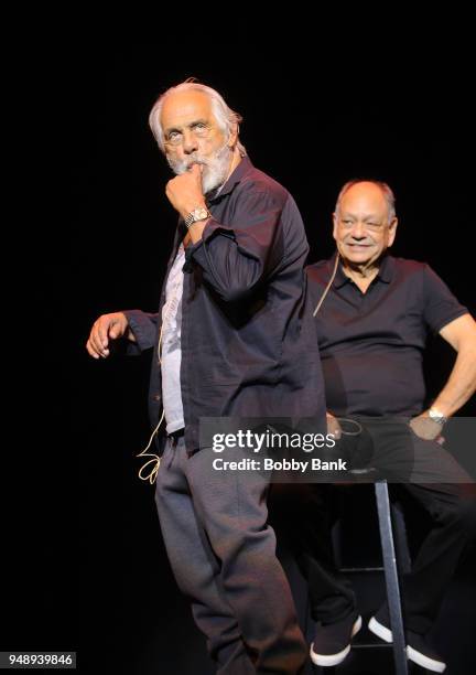 Tommy Chong and Cheech Marin perform as Cheech & Chong at Mayo Performing Arts Center on April 19, 2018 in Morristown, New Jersey.