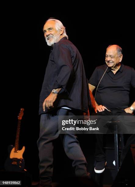 Tommy Chong and Cheech Marin perform as Cheech & Chong at Mayo Performing Arts Center on April 19, 2018 in Morristown, New Jersey.