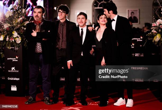 Cast attend 'Sin Fin' premiere during the 21th Malaga Film Festival at the Cervantes Theater on April 19, 2018 in Malaga, Spain.