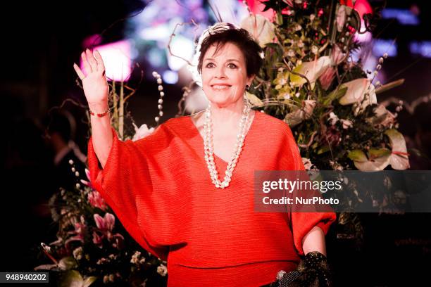 Actress Monica Randall attends 'Sin Fin' premiere during the 21th Malaga Film Festival at the Cervantes Theater on April 19, 2018 in Malaga, Spain.