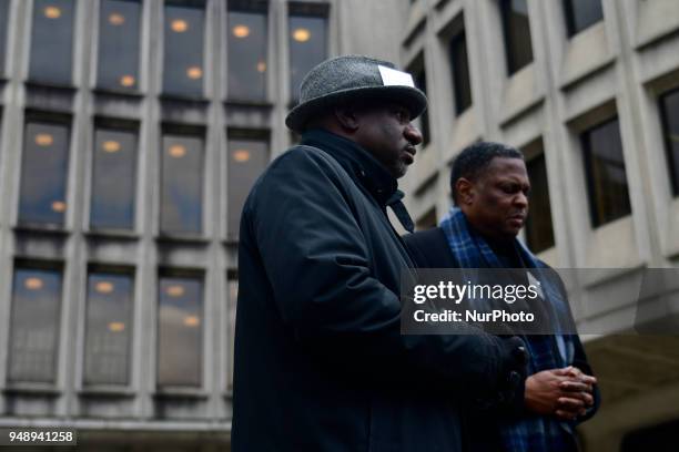 Community members join religious leaders and clergymen with Philadelphians Organized to Witness, Empower and Rebuild hold a Police Accountability...