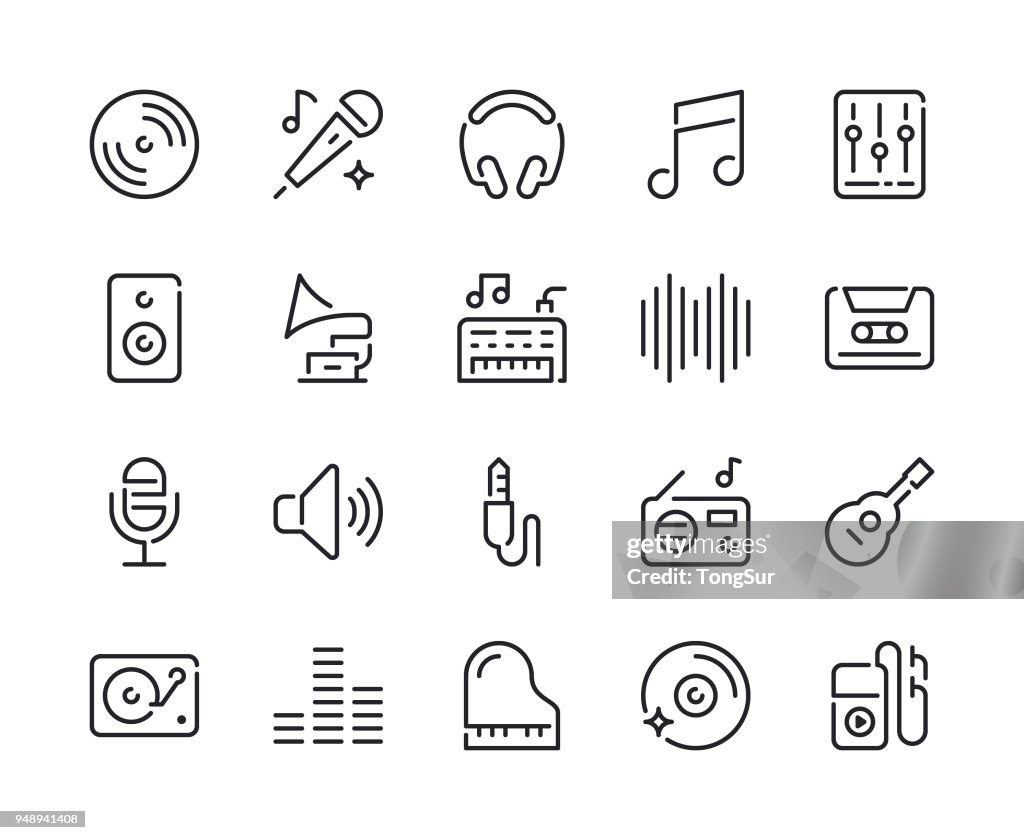 Music Line Icons