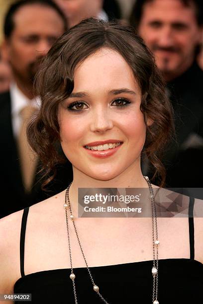 Actress Ellen Page arrives for the 80th Academy Awards in Los Angeles, California, U.S., on Sunday, Feb. 24, 2008. The Oscars may turn into Bloody...