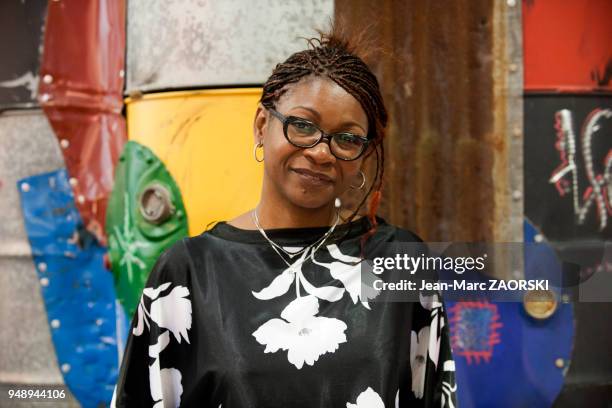 Hemley Boum, romancière camerounaise francophone, au Salon du Livre et de la Presse à Genève en Suisse le 2 mai 2015.