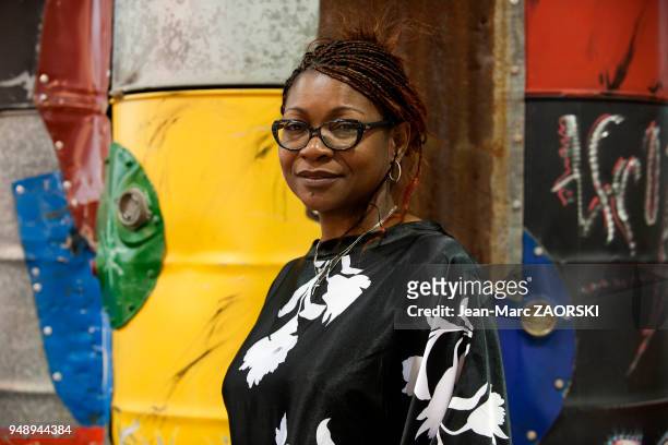 Hemley Boum, romancière camerounaise francophone, au Salon du Livre et de la Presse à Genève en Suisse le 2 mai 2015.