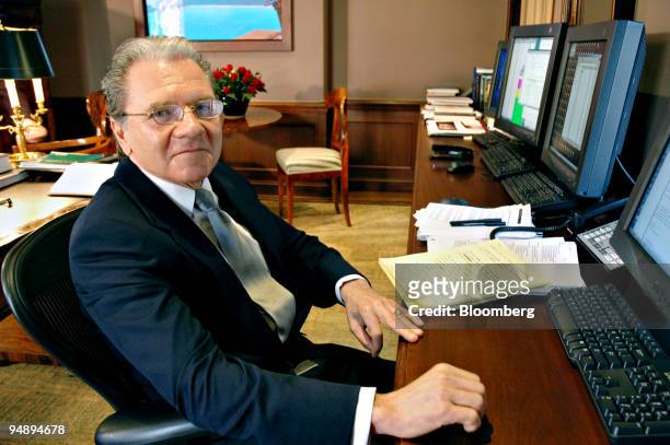 Thomas Peterffy, chairman of the Interactive Brokers Group LLC, poses in his Greenwich, Connecticut office Thursday, October 27, 2005. Peterffy,...