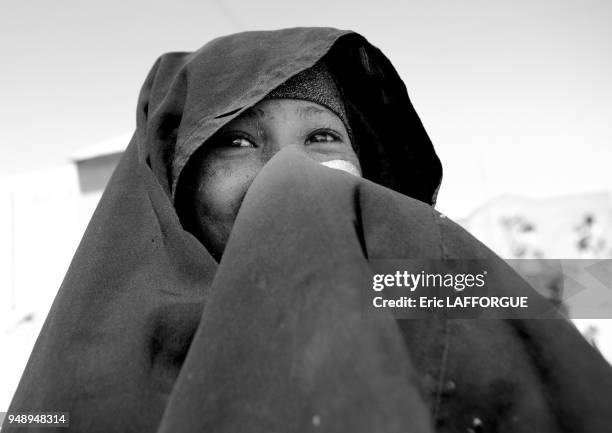 Cute Black Young Veiled Woman Portrait Somaliland.