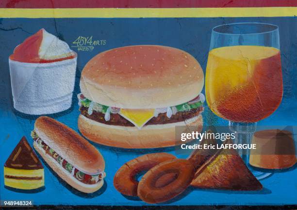 Fast Food Restaurant Advertisement Painted Sign Hargeisa Somaliland.