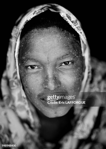 Cute Young Black Veiled Woman Wearing Qasil On Face Portrait Hargeisa Somaliland.