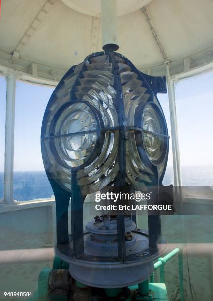 Lighthouse lamp at sanganeb reef, port sudan, Sudan on March 11, 2013 in Port Sudan, Sudan.