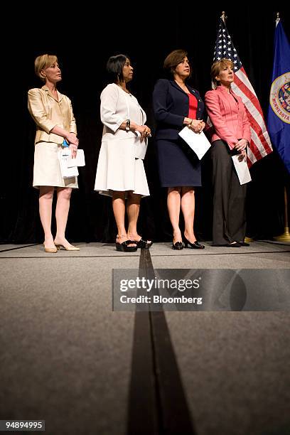 Nancy Pfotenhauer, McCain 2008 policy advisor, from left, Renee Amore, deputy chairman of the Pennsylvania Republican Party, Rosario Marin, former...