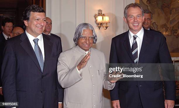 President of India A.P. J. Abdul Kalam, center, with British Prime Minister Tony Blair, right, and Jose Manuel Barroso President European Commission...