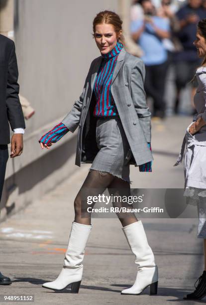 Darby Stanchfield is seen at 'Jimmy Kimmel Live' on April 19, 2018 in Los Angeles, California.