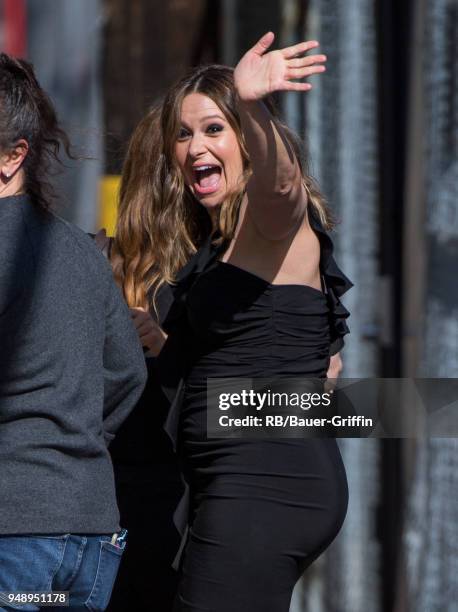 Katie Lowes is seen at 'Jimmy Kimmel Live' on April 19, 2018 in Los Angeles, California.