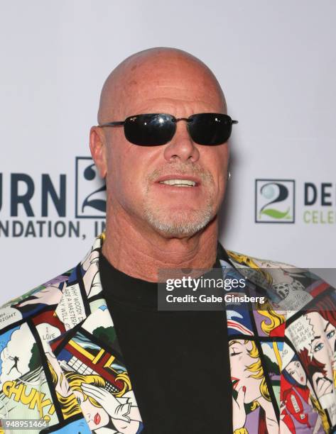 Former NFL player Jim McMahon attends the 2018 Derek Jeter Celebrity Invitational gala at the Aria Resort & Casino on April 19, 2018 in Las Vegas,...