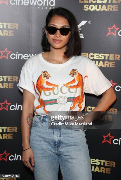 Vanessa White aattends the launch of Cineworlds new 4DX screen at Cineworld Leicester Square on April 19, 2018 in London, England.