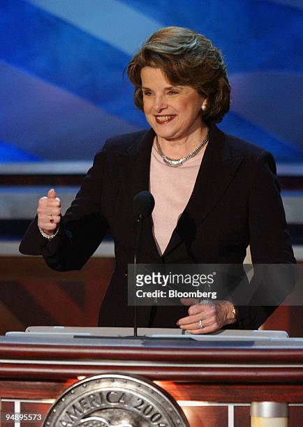 Senator Dianne Feinstein officially nominates Senator John F. Kerry for the U.S. Presidency at the third session of the Democratic National...