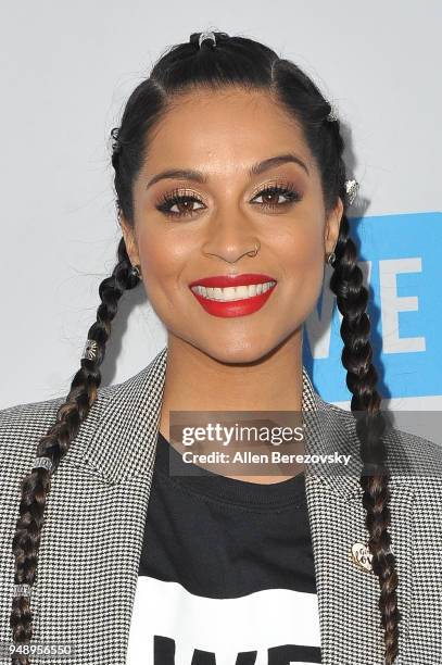 Lilly Singh attends WE Day California at The Forum on April 19, 2018 in Inglewood, California.