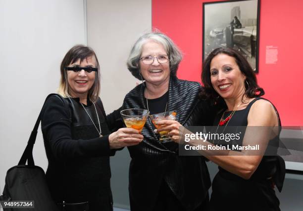 Donna Ferrato, Anne Wilkes Tucker and Katie Hollander attend Annenberg Space For Photography's 1st Exhibit of 2018: "Not An Ostrich: And Other Images...