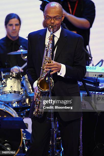 Jazz musician Al Williams performs on day two of the Republican National Convention at the Xcel Energy Center in St. Paul, Minnesota, U.S., on...