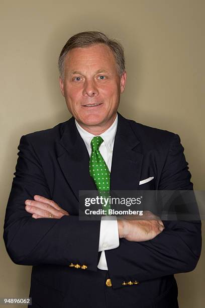 Richard Burr, a Republican senator from North Carolina, stands for a photo on day two of the Republican National Convention at the Xcel Center in St....