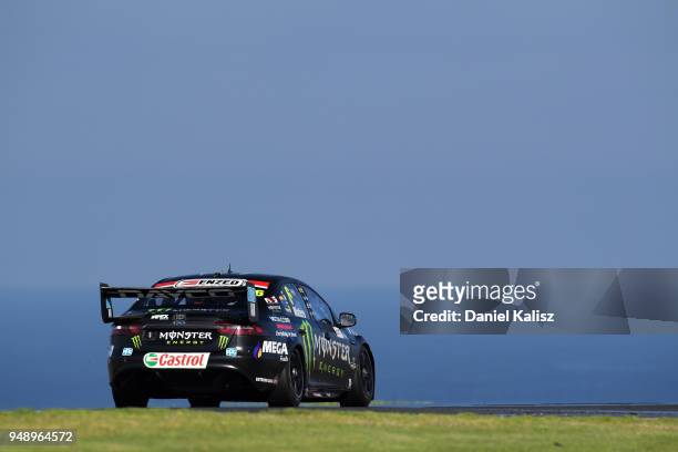 Cameron Waters drives the Monster Energy Racing Ford Falcon FGX during the Supercars Phillip Island 500 at Phillip Island Grand Prix Circuit on April...