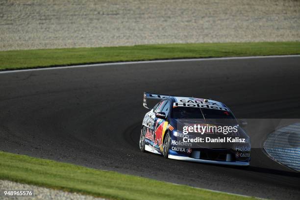 Jamie Whincup drives the Red Bull Holden Racing Team Holden Commodore ZB during the Supercars Phillip Island 500 at Phillip Island Grand Prix Circuit...