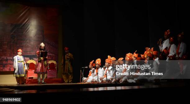 Students of Arya Gurukul enact a play on Shivaji Maharaj in their annual day function, in Kalyan, on April 19, 2018 in Mumbai, India. Shivaji Bhonsle...