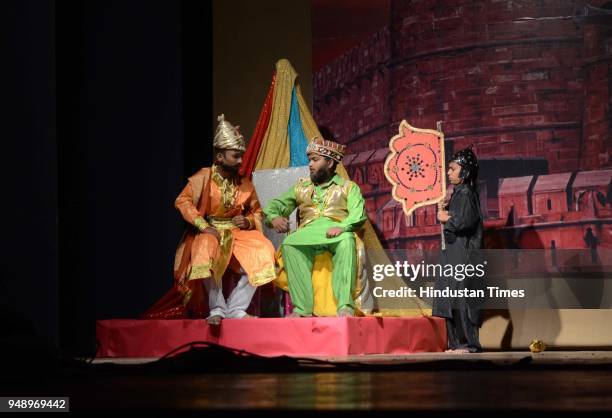 Students of Arya Gurukul enact a play on Shivaji Maharaj in their annual day function, in Kalyan, on April 19, 2018 in Mumbai, India. Shivaji Bhonsle...