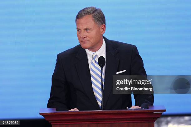 Richard Burr, U.S. Senator from North Carolina, speaks on day one of the Republican National Convention at the Xcel Center in St. Paul, Minnesota,...