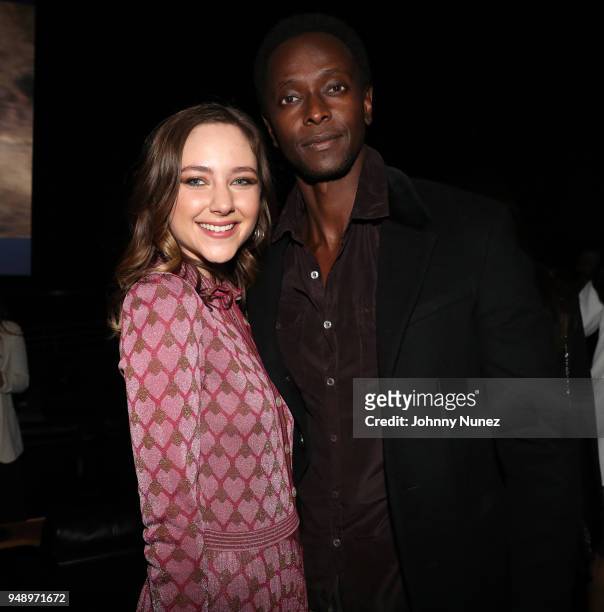Haley Ramm and Edi Gathegi attend the "Pimp" Private Screening at Regal Battery Park Cinemas on April 19, 2018 in New York City.