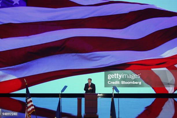 Mike Duncan, chairman of the Republican National Committee, speaks on day one of the Republican National Convention at the Xcel Center in St. Paul,...