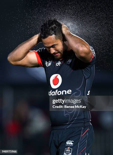 Peta Hiku of the Warriors during the round seven NRL match between the New Zealand Warriors and the St George Illawarra Dragons at Mt Smart Stadium...