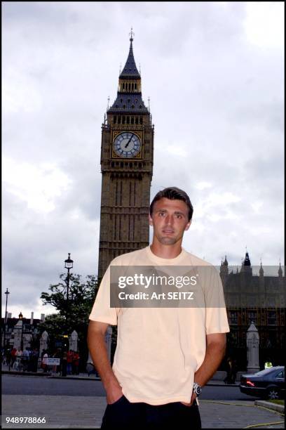 Big Server & Wimbledon champion Goran Ivanisevic poses in front of London's N°1 monument, Big Ben.