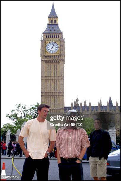 Big Server & Wimbledon champion Goran Ivanisevic poses with his father Srdjan in front of London's N°1 monument, Big Ben.