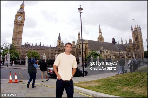 Big Server & Wimbledon champion Goran Ivanisevic poses in front of London's N°1 monument, Big Ben.