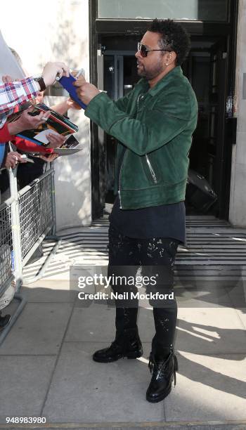 Shaggy seen at the BBC Radio Studios on April 20, 2018 in London, England.