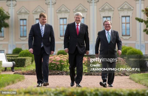 September 2013 St. Petersburg, Russia - Prime Minister Stephen Harper, joined by Jim Flaherty, Minister of Finance, and John Baird, Minister of...